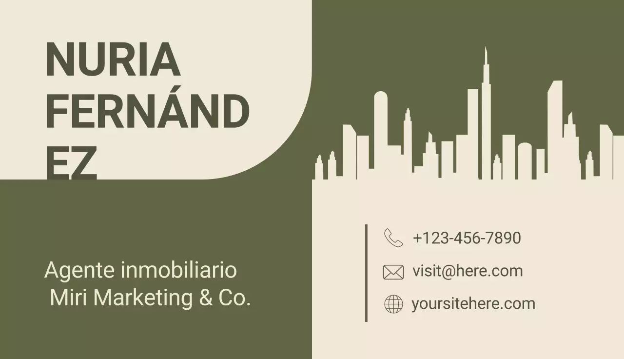 tarjeta de visita inmobiliaria moderna sage