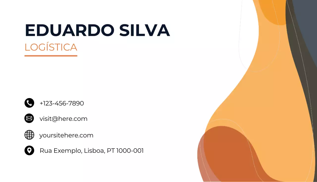 cartão logístico moderno cor de laranja