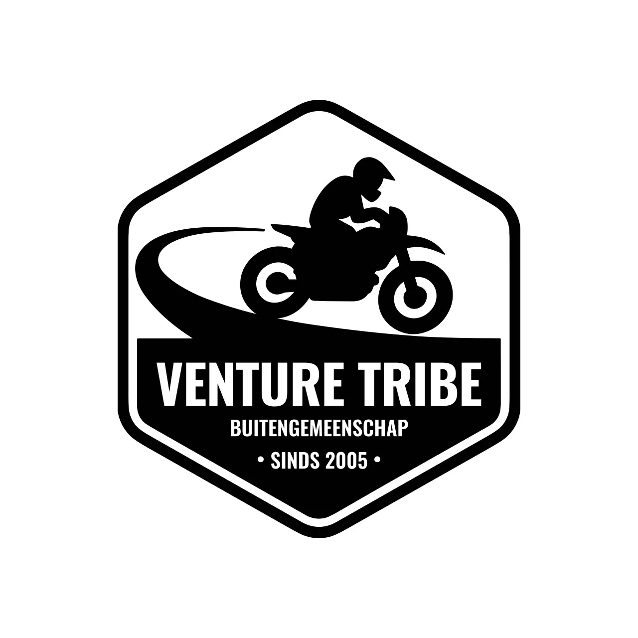 Zwart Vintage Motorfiets Logo