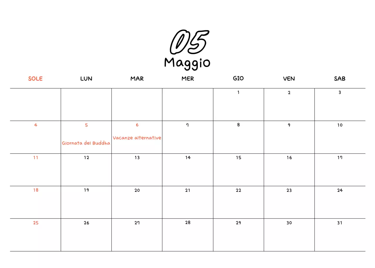 Calendario fotografico di Capodanno