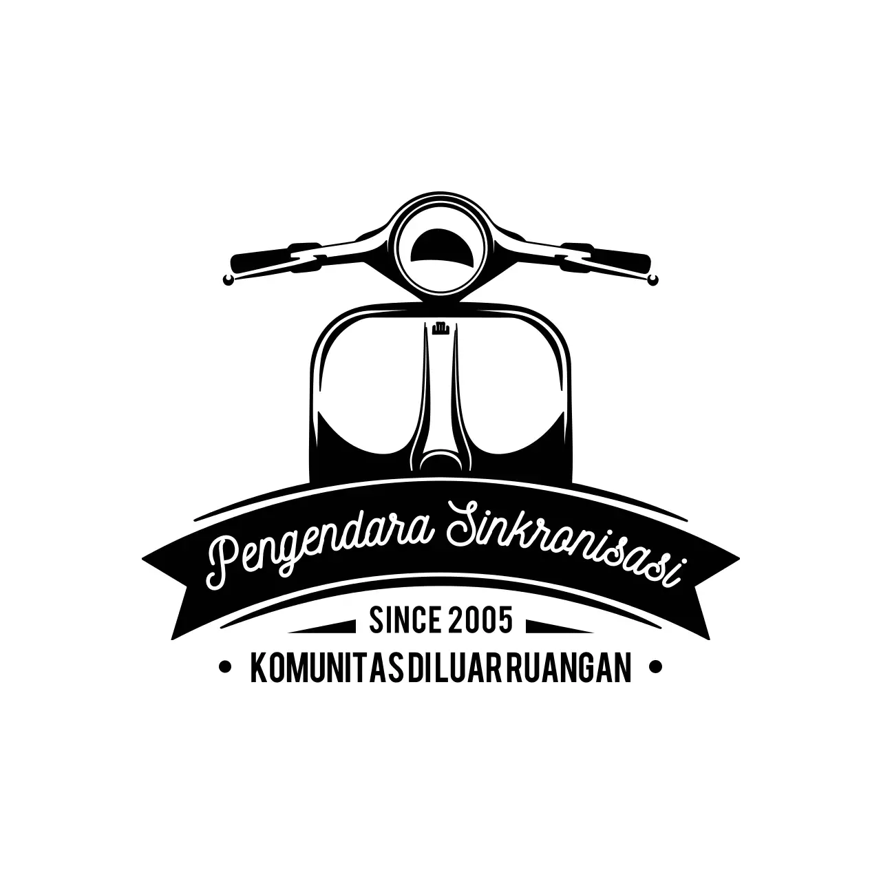 Black Vintage Scooter Promotion Logo