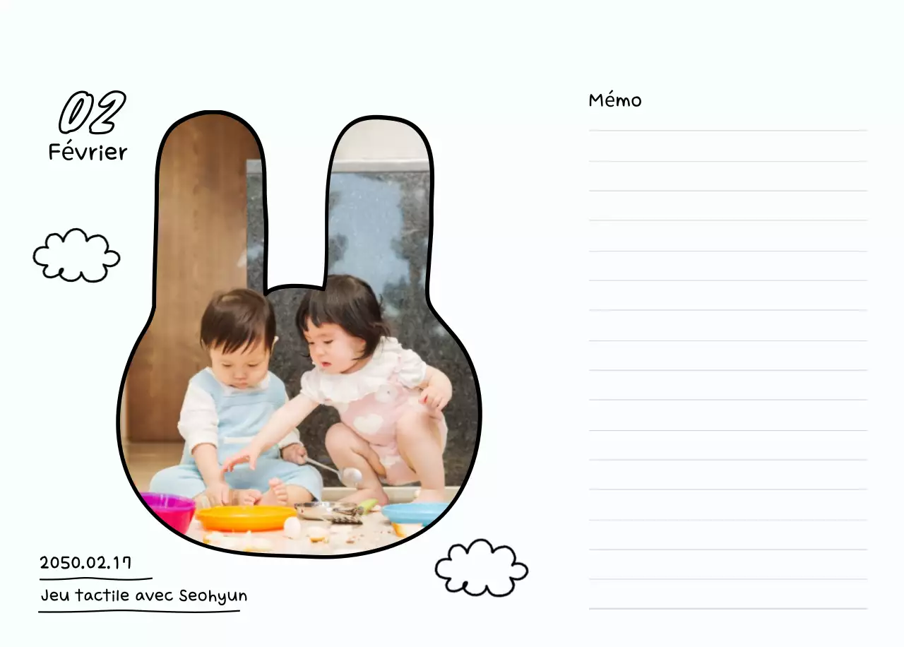 Agenda du Nouvel An blanc et joli