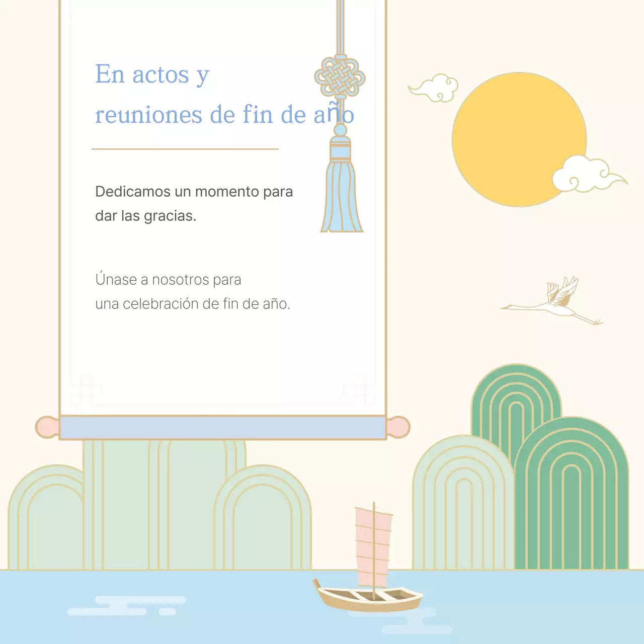 Felicitación tradicional de Año Nuevo con menta