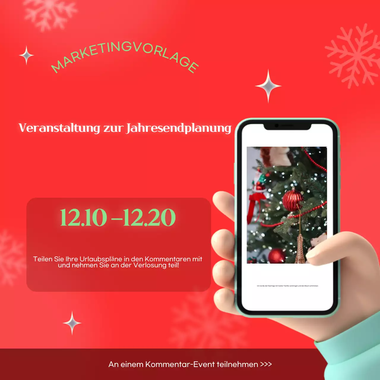 Rote gemütliche Weihnachtsaktion