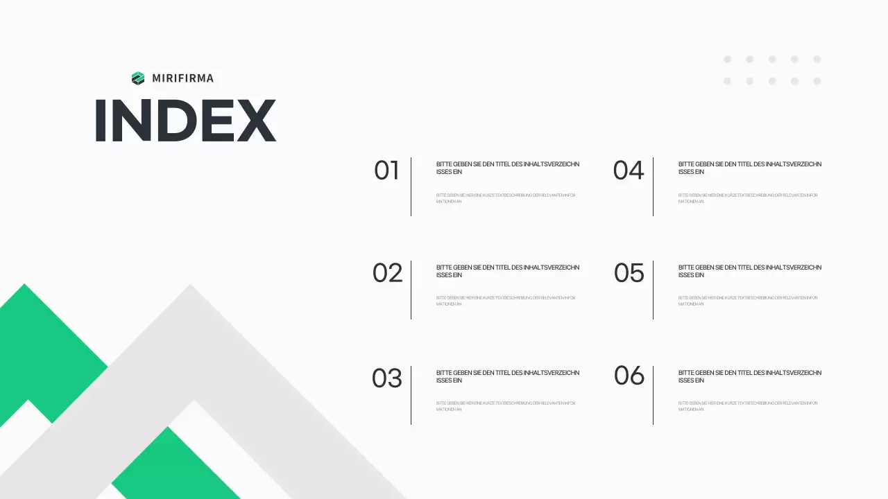 Ein einfacher Geschäftsplan in Weiß und Grün