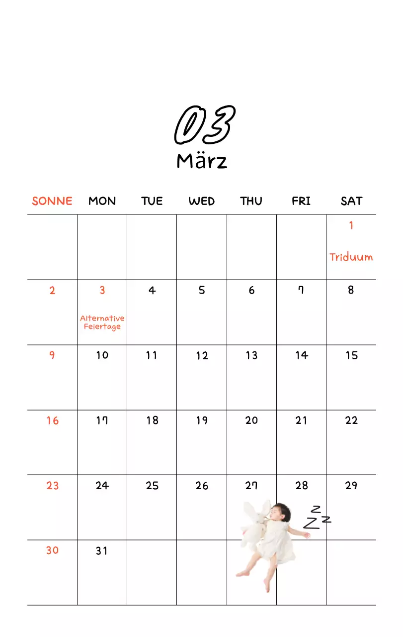 Niedlicher Neujahrs-Fotokalender