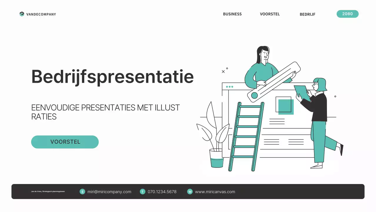 Een eenvoudig businessplan in mintkleur