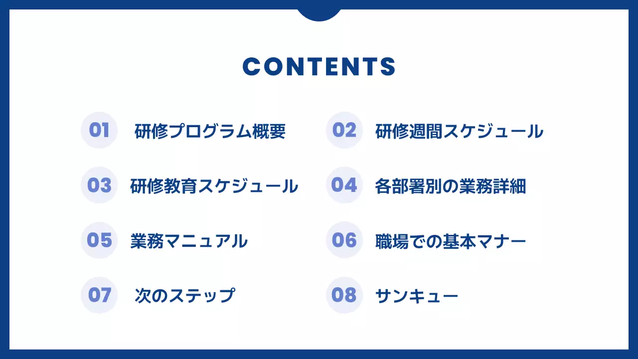 青 シンプル 研修 マニュアル プレゼンテーション