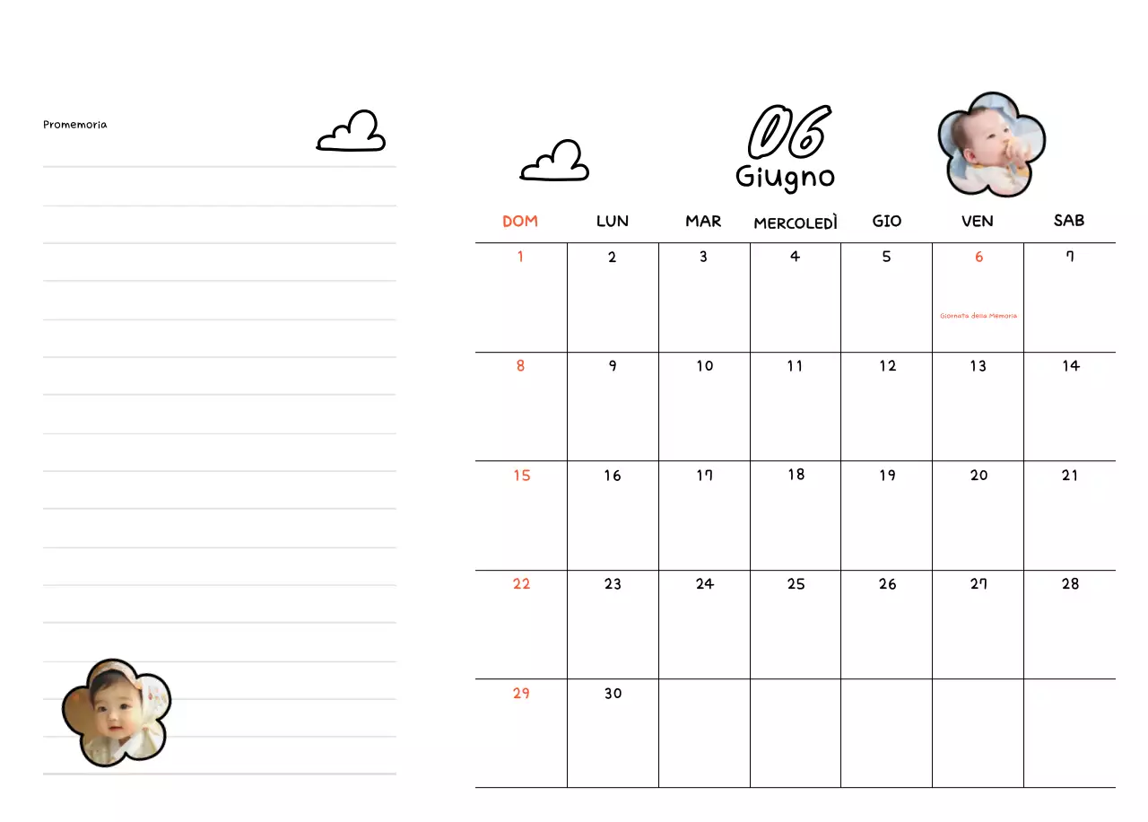 Agenda di Capodanno bianca e bella