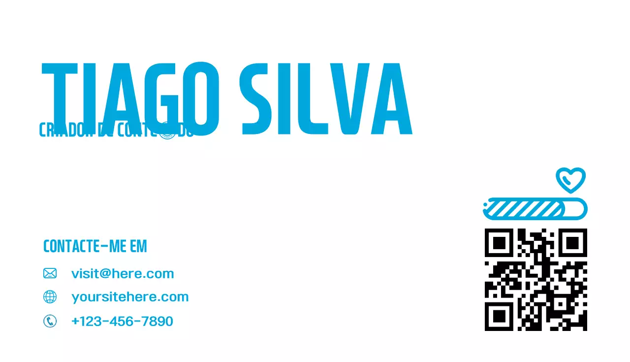 cartão de visita azul com conteúdo moderno