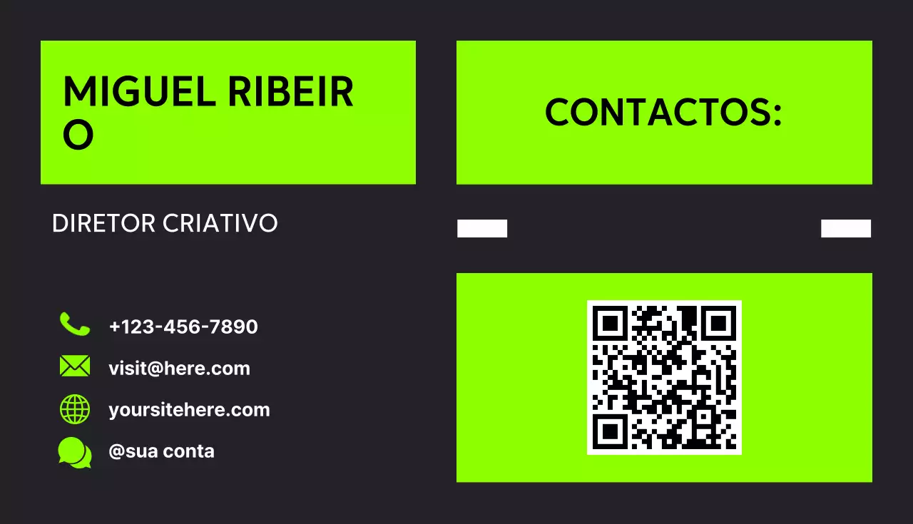 Cartão de visita moderno verde