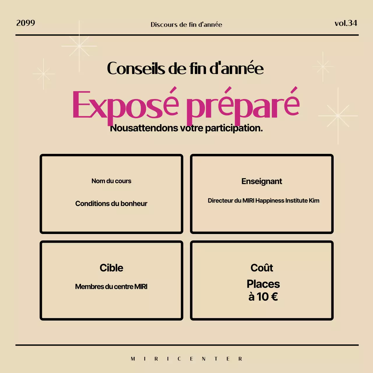 Promouvoir un réveillon moderne en beige et rose