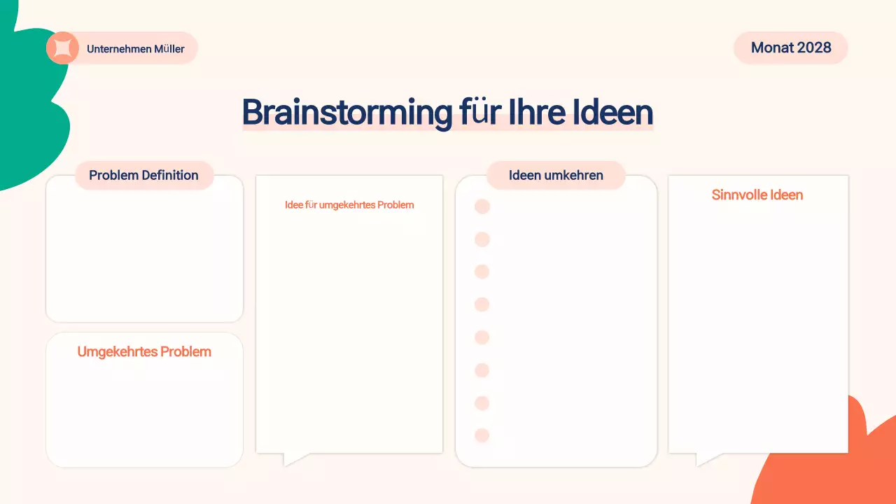 beige modernes Brainstorming-Material