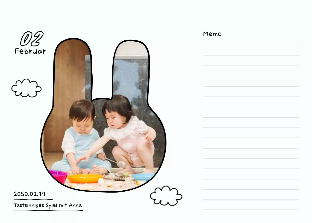 Weißes und hübsches Neujahrstagebuch