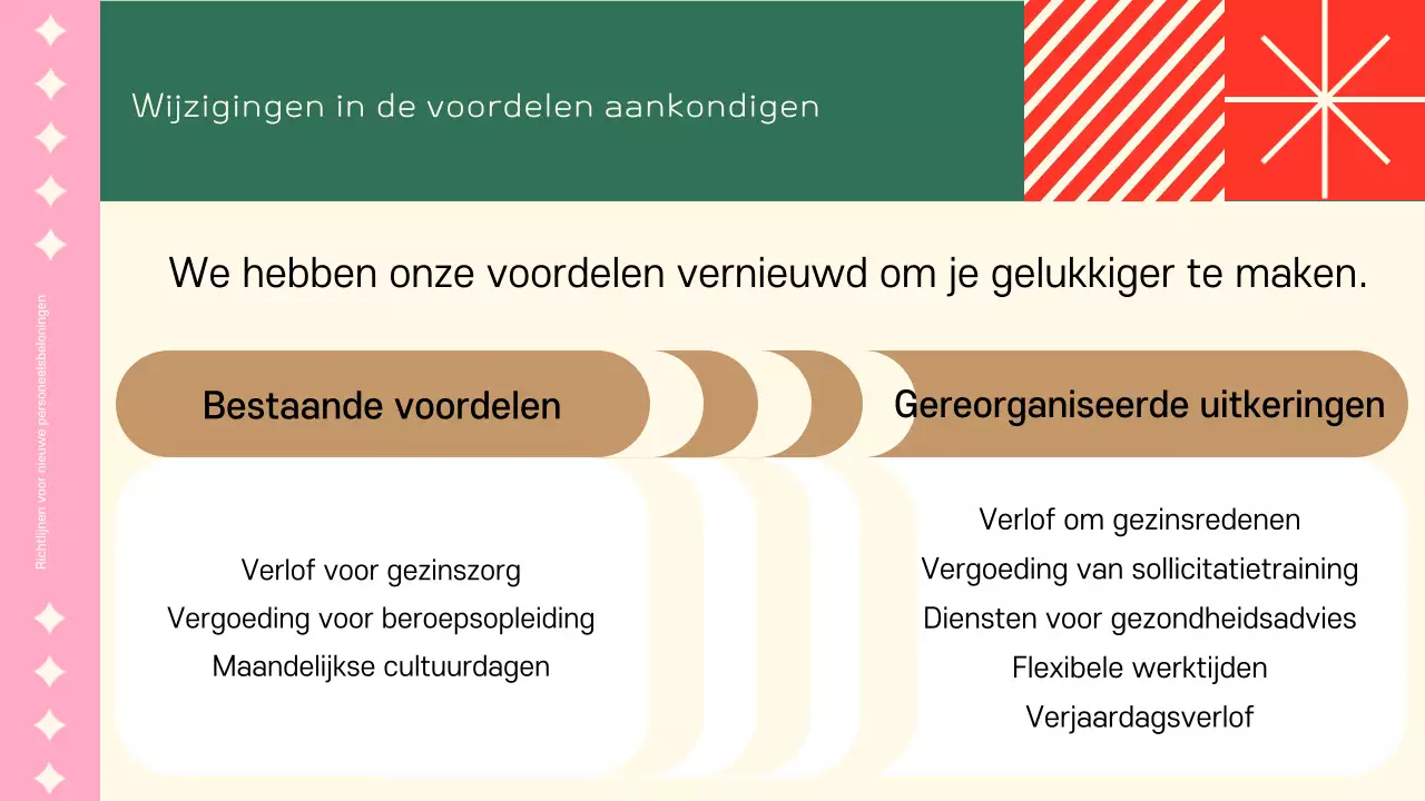 Een schattige roze eindejaarspresentatie voor het bedrijf