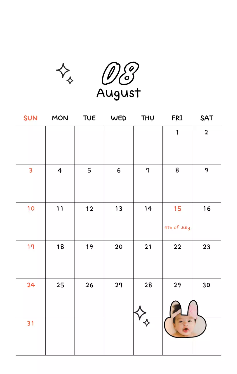 Kalender foto Tahun Baru yang lucu