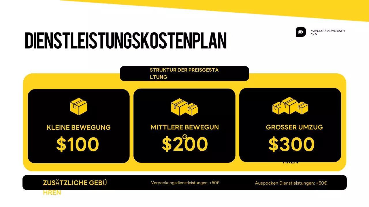 Yellow and White Moving Service Einführungspräsentation