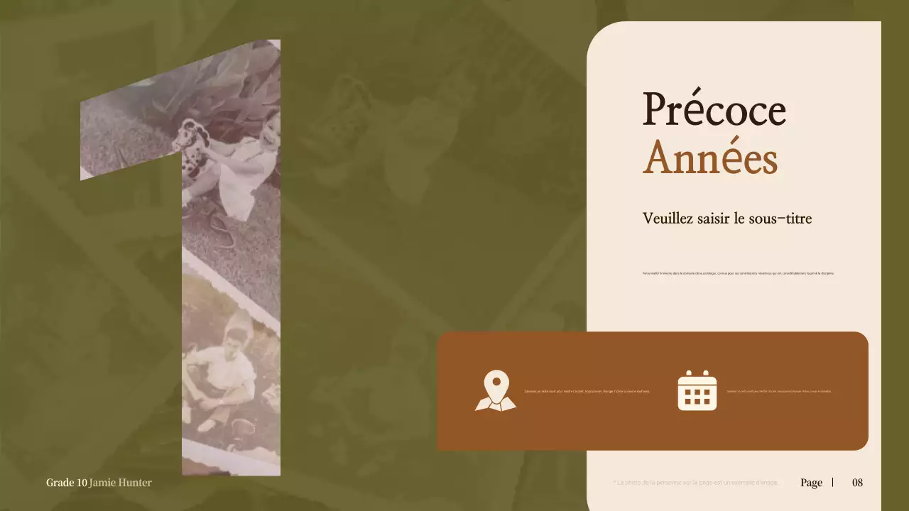 biographie classique beige pour l'annonce de l'école