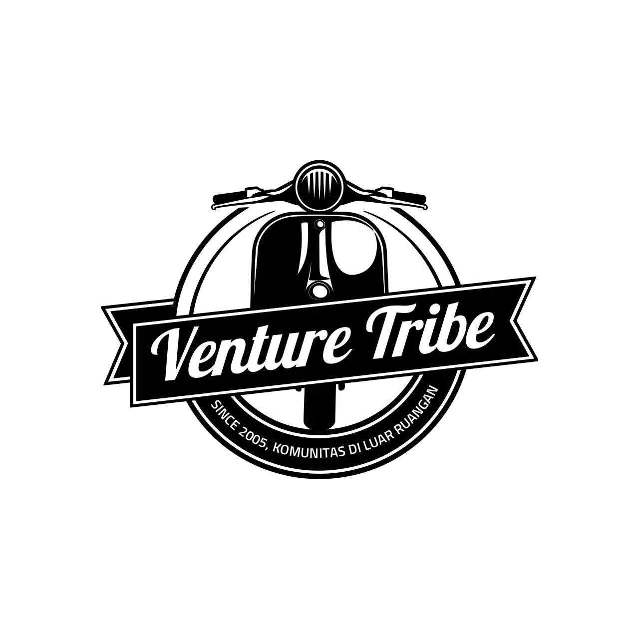 Black Retro Motorcycle Logo