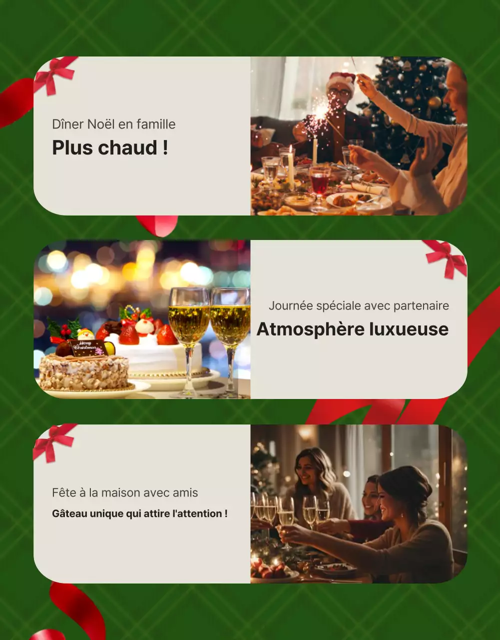 Promotion du gâteau de Noël vintage rouge