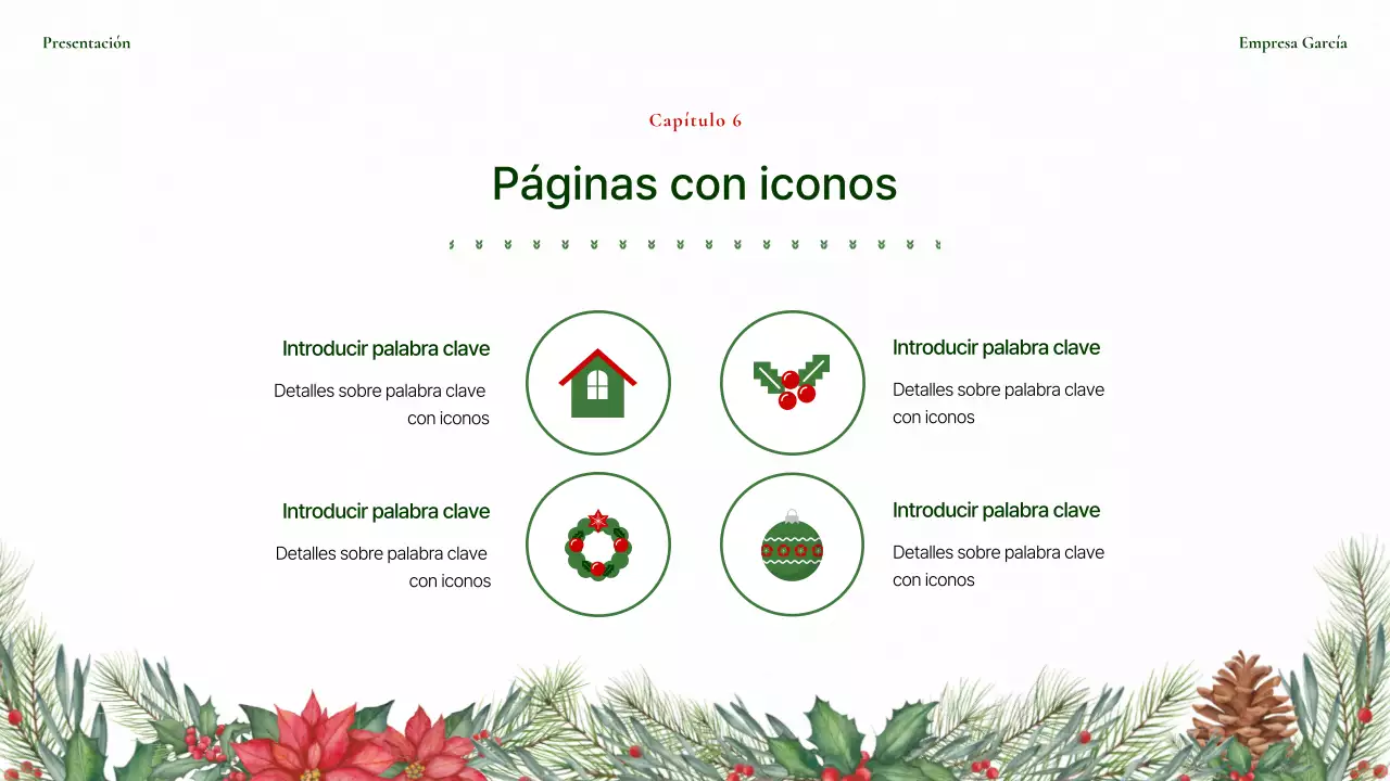 Planificador de fondo navideño en rojo y verde