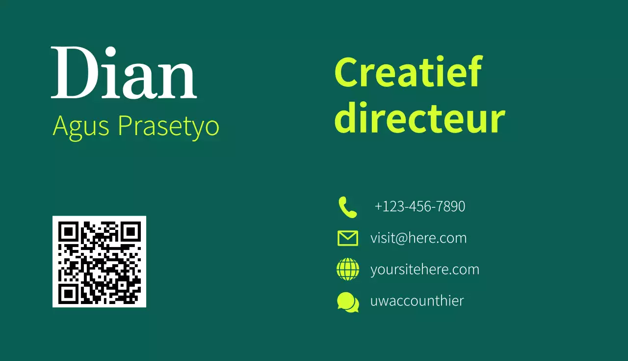 Groen modern visitekaartje