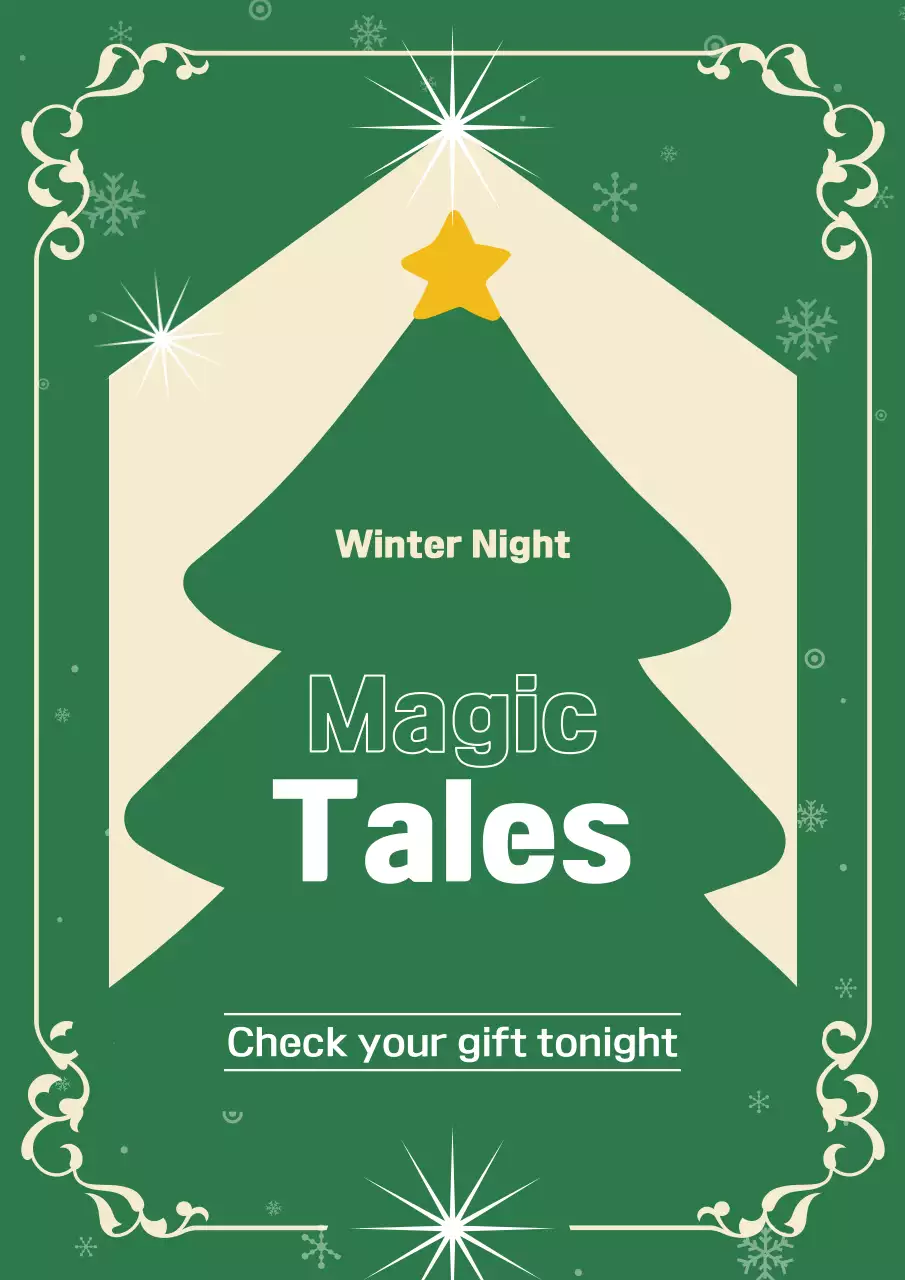 Poster thông báo Giáng sinh truyền thống xanh