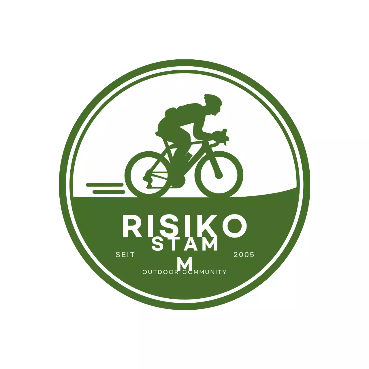 grünes minimalistisches Fahrradlogo