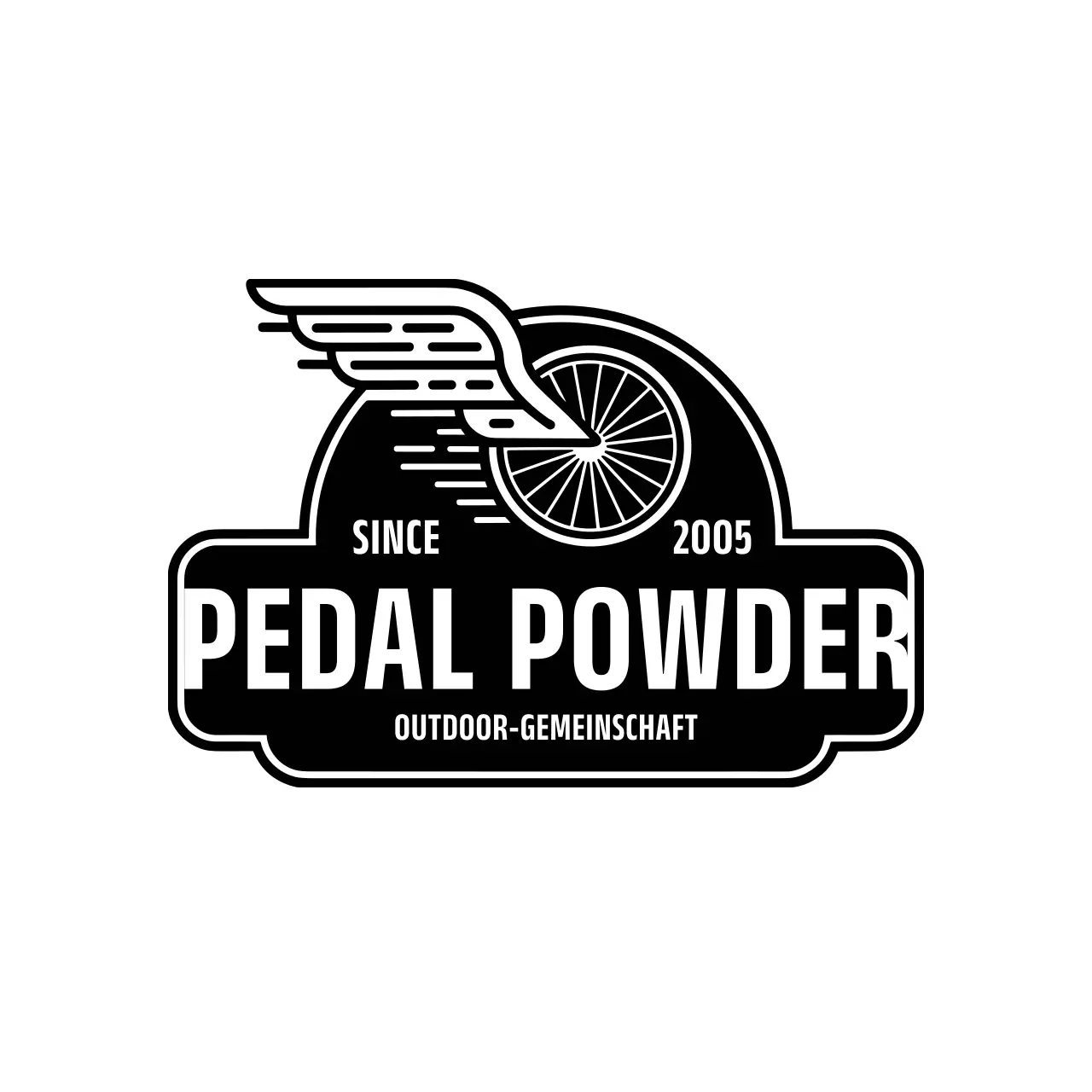 Schwarzes Vintage-Radsport-Logo