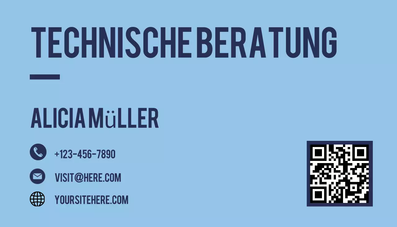 blaue moderne Beratungskarte