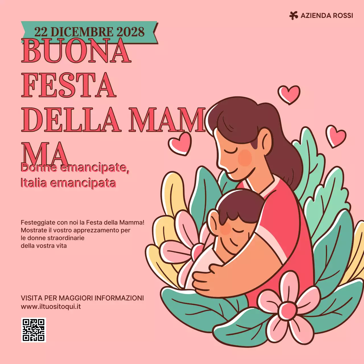 annuncio rosa vintage per la festa della mamma