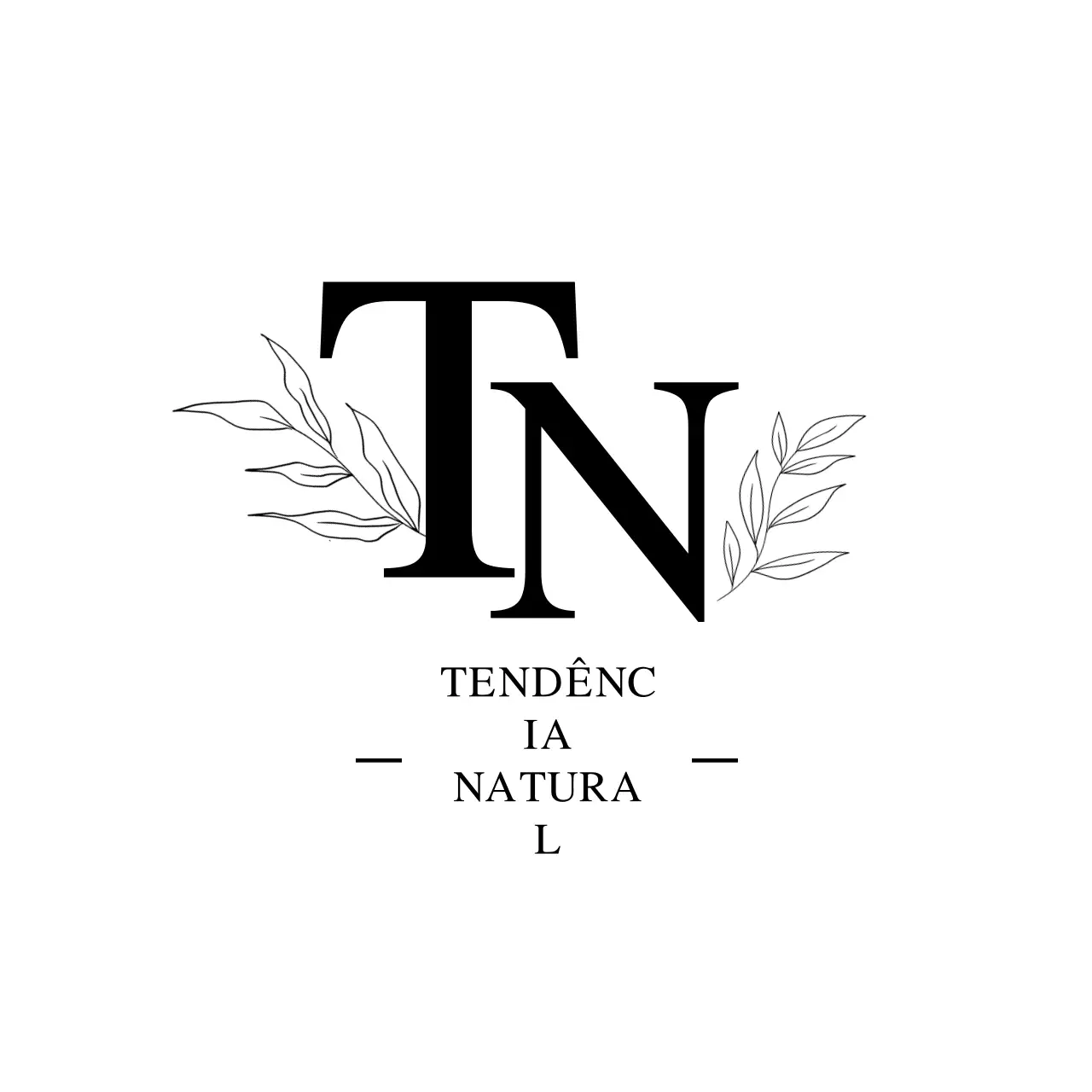 design minimalista preto do logótipo TN