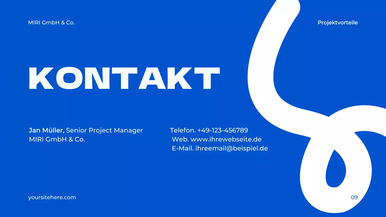 blue modern Projektantragsdokument