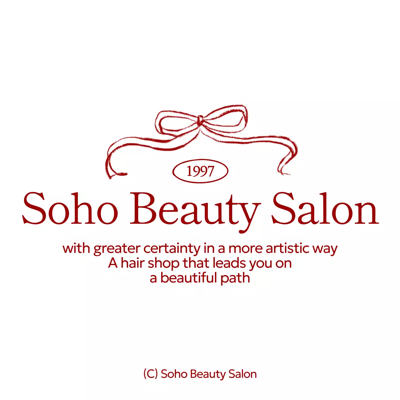 빨강 심플 뷰티샵 홍보