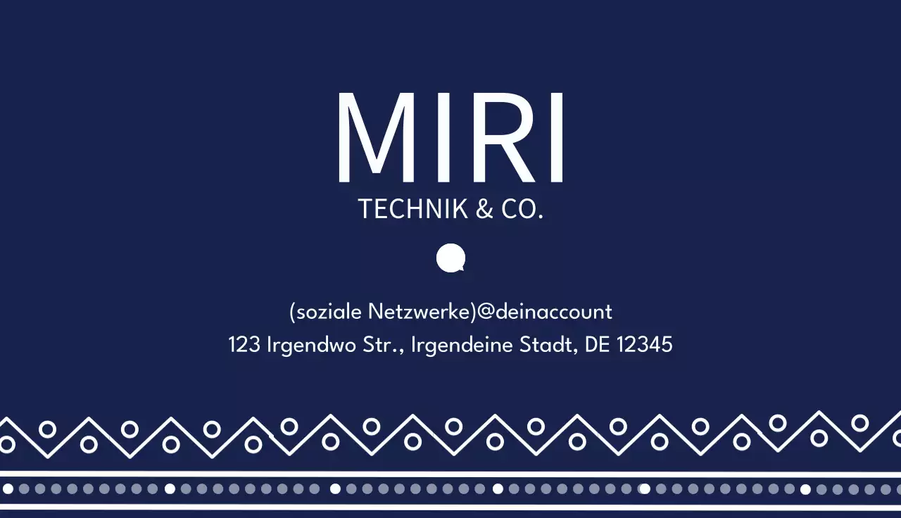 blaue geometrische Visitenkarte