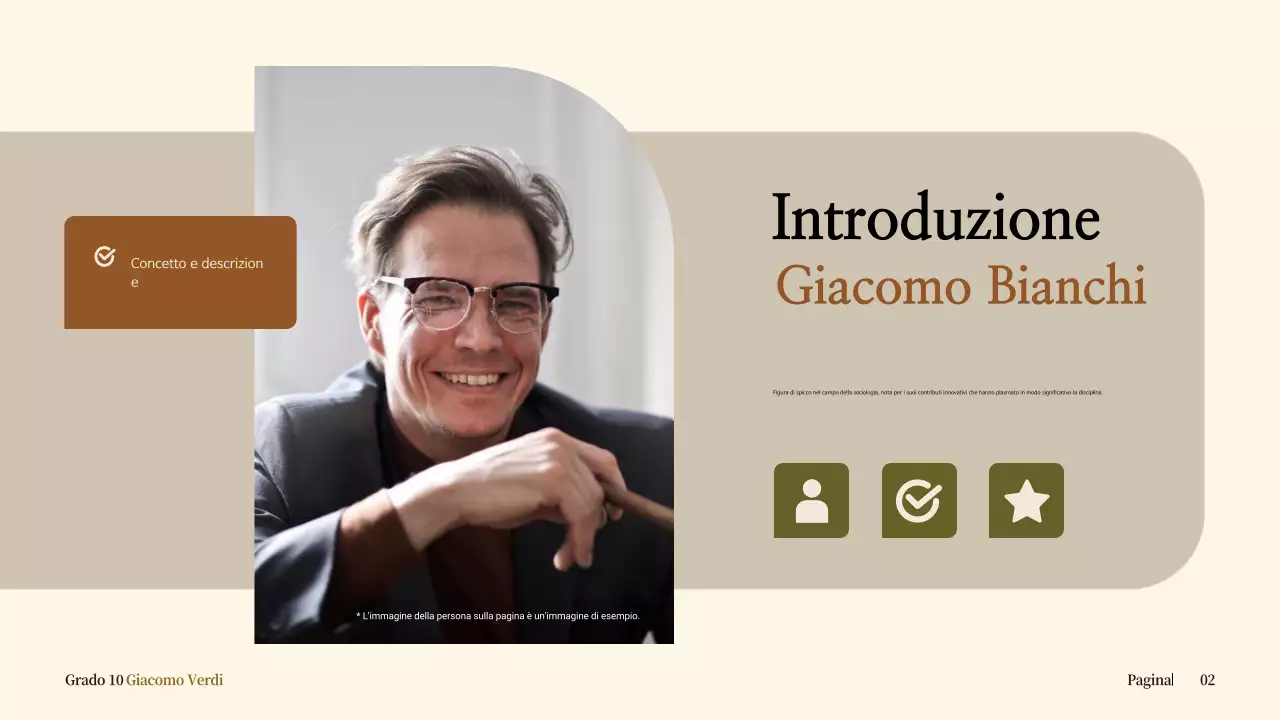 biografia classica beige per l'annuncio scolastico