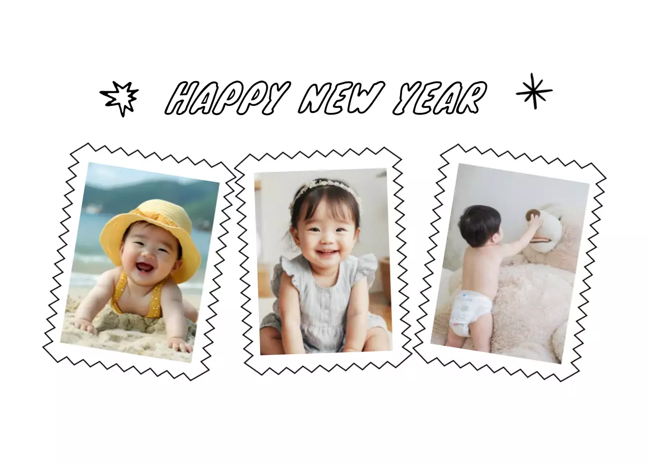 Kalender foto Tahun Baru yang lucu