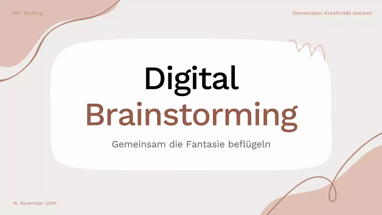 Braunes und rosafarbenes Bio-Brainstorming Layout-Leitfaden