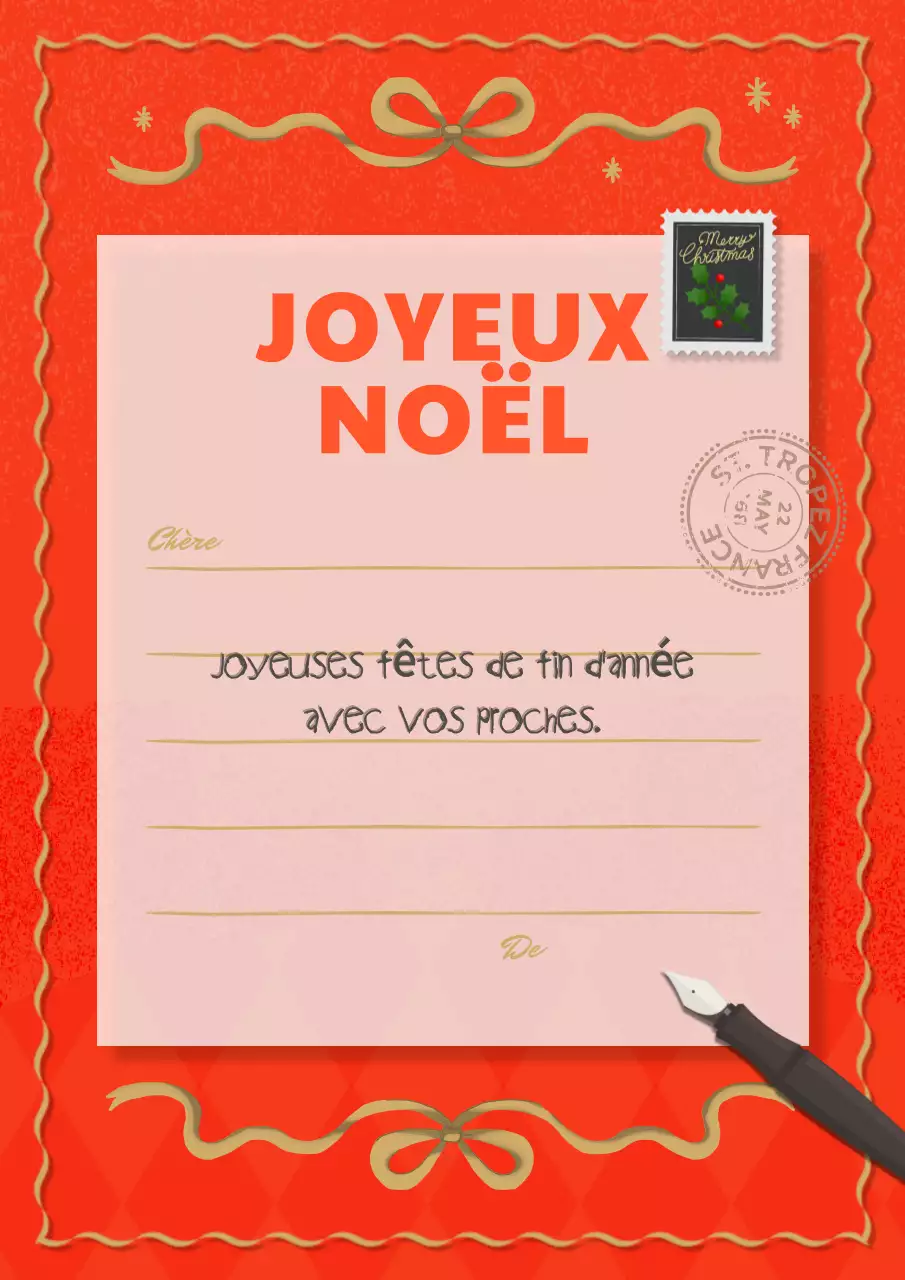 Carte de Noël vintage rouge