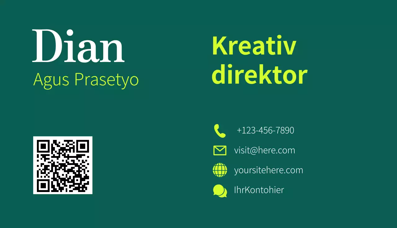 Grüne moderne Visitenkarte