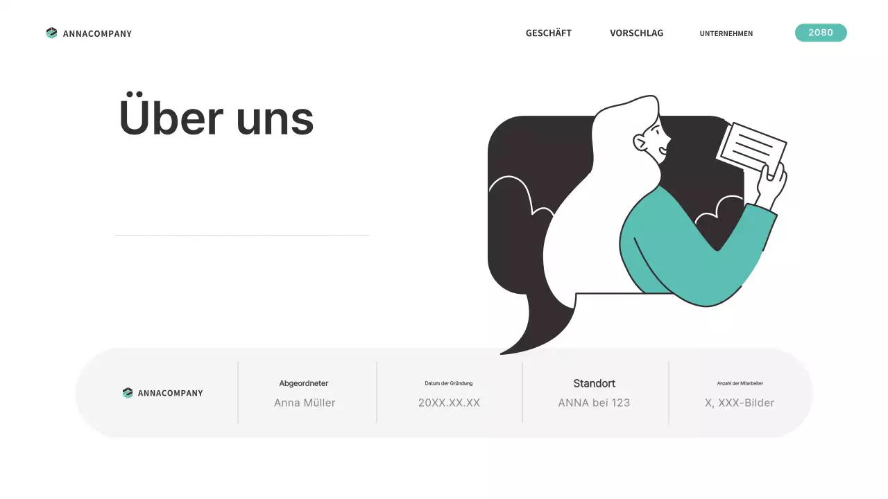 Ein einfacher, mintfarbener Geschäftsplan