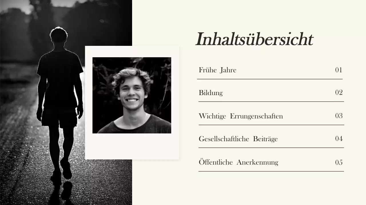 Schwarze moderne Biographie Präsentation