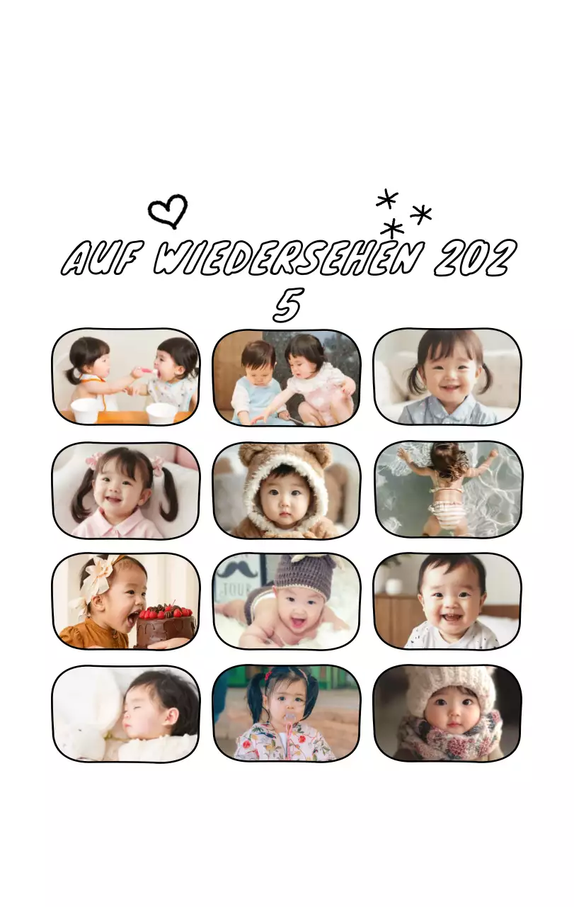 Niedlicher Neujahrs-Fotokalender