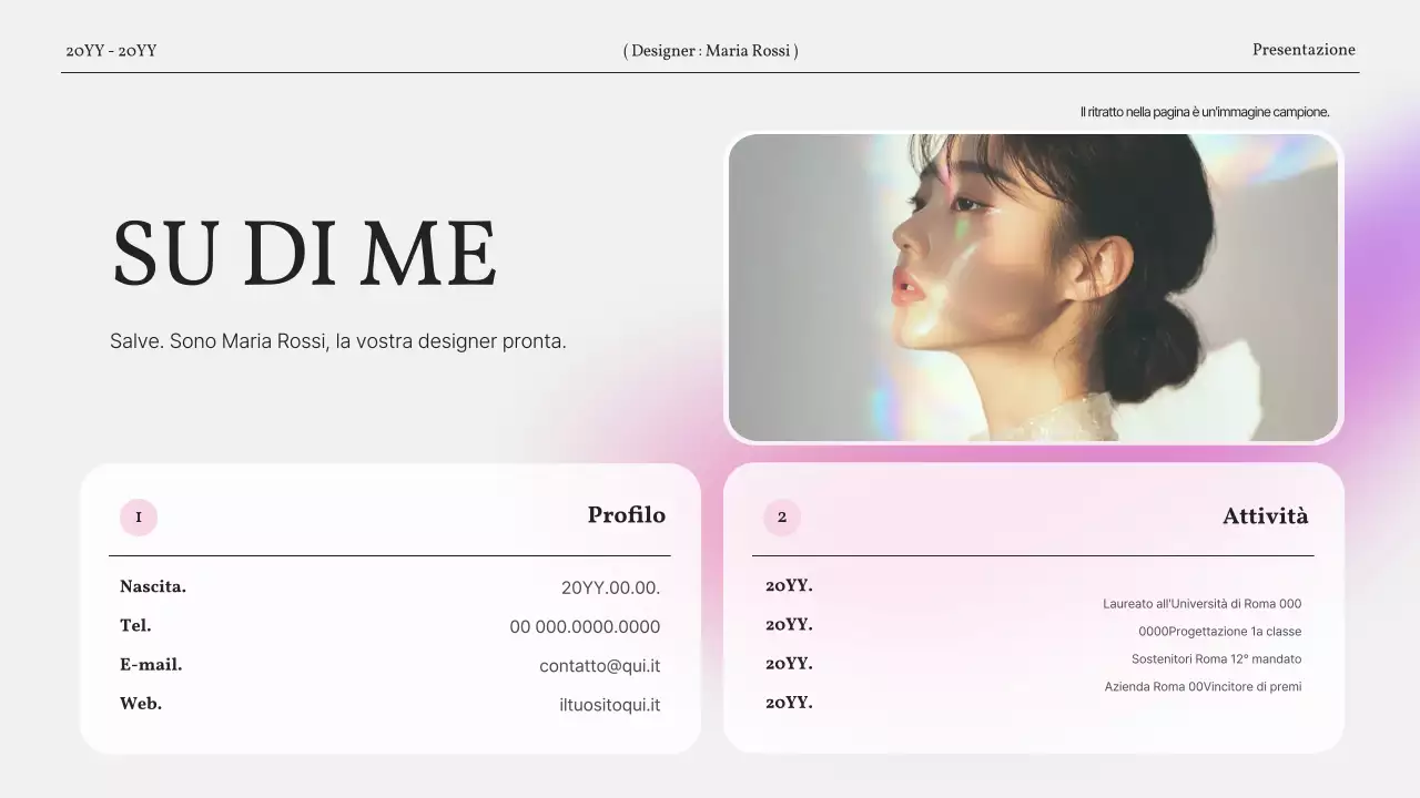 Un semplice portfolio sfumato in rosa