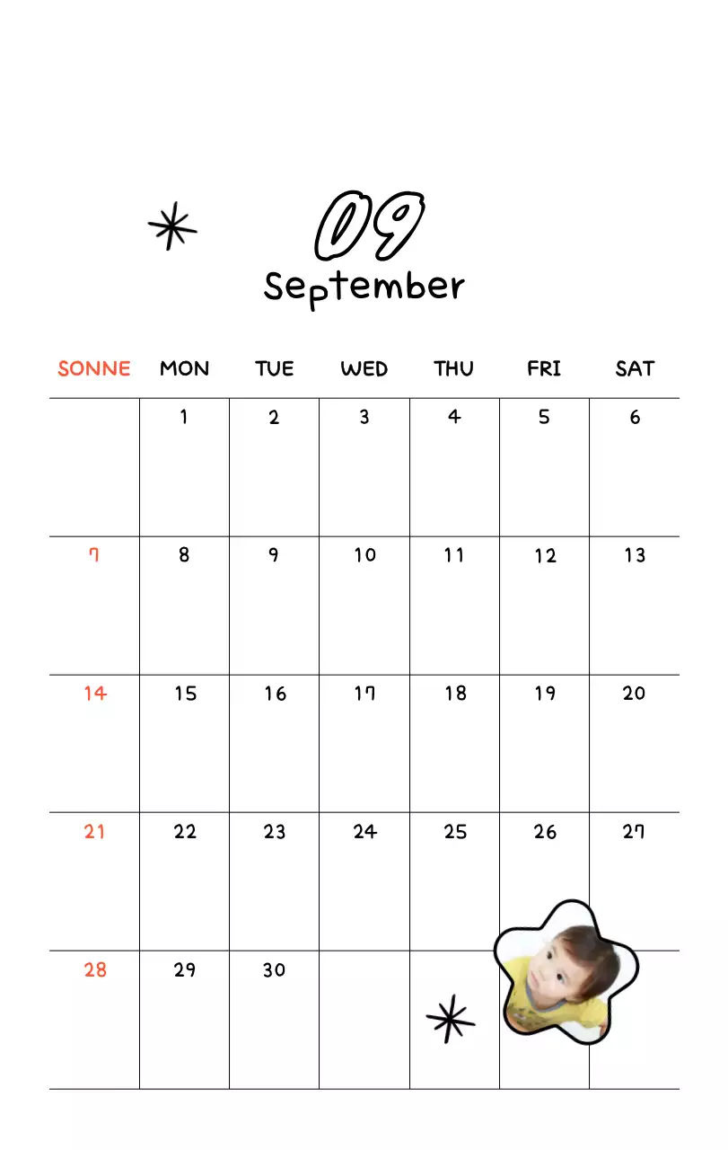 Niedlicher Neujahrs-Fotokalender