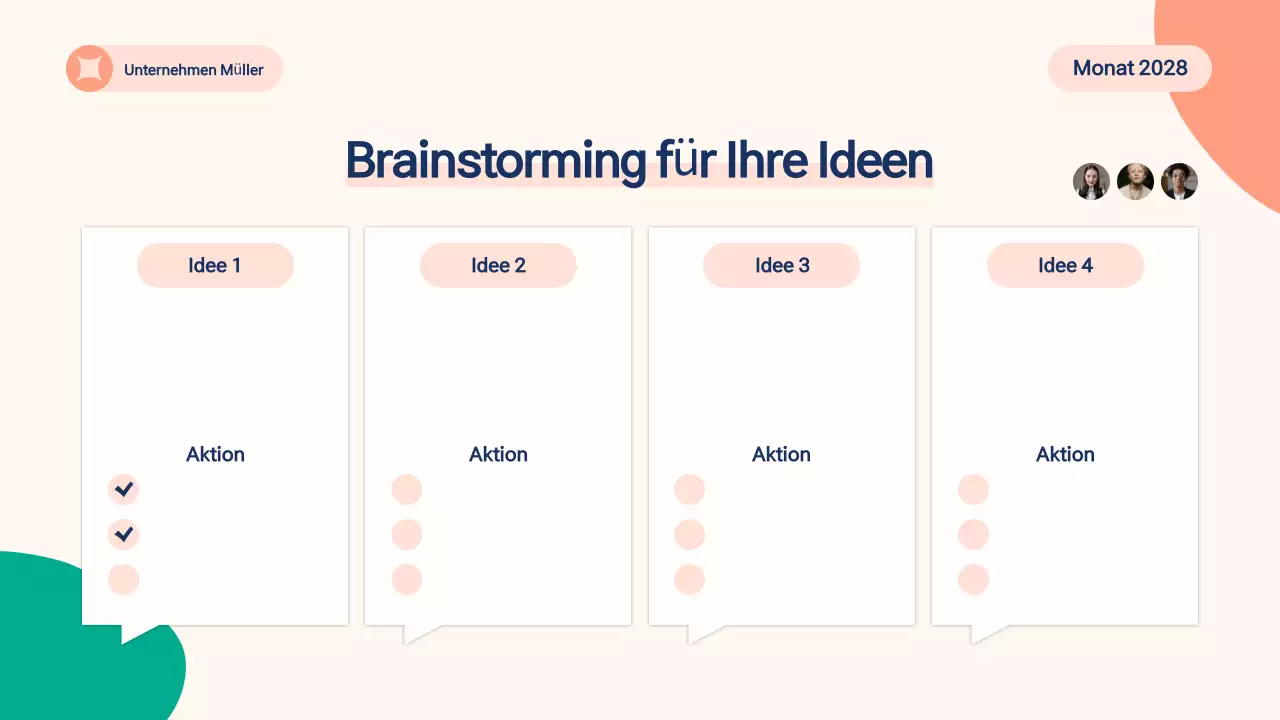 beige modernes Brainstorming-Material