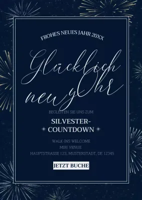 navy elegante feier einladung