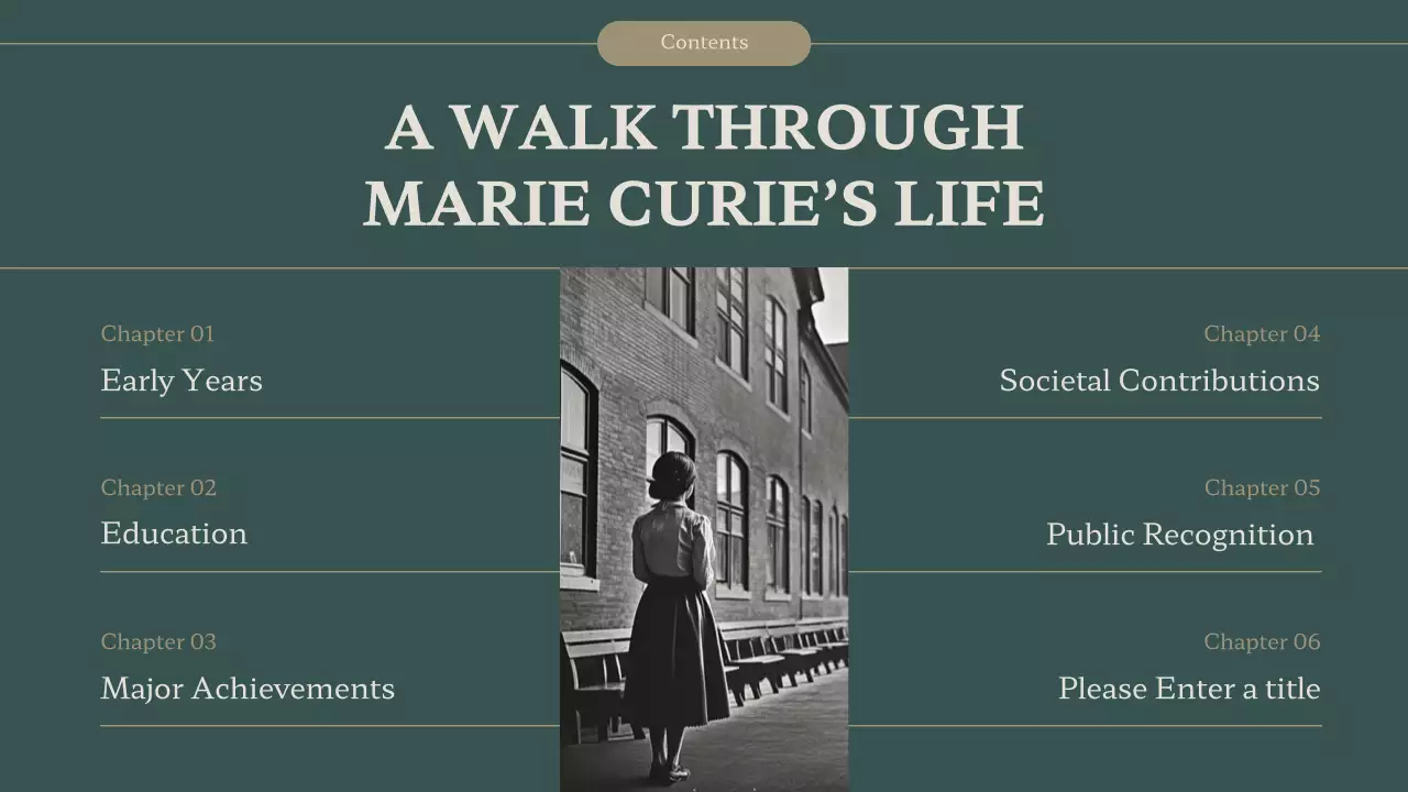 Green Vintage Marie Curie Presentation