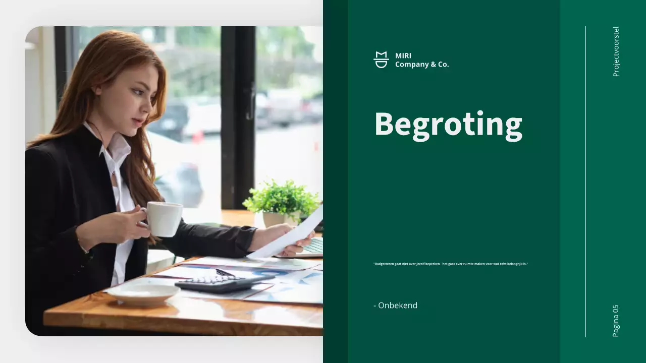 Promotie van een groen modern bedrijfsproject