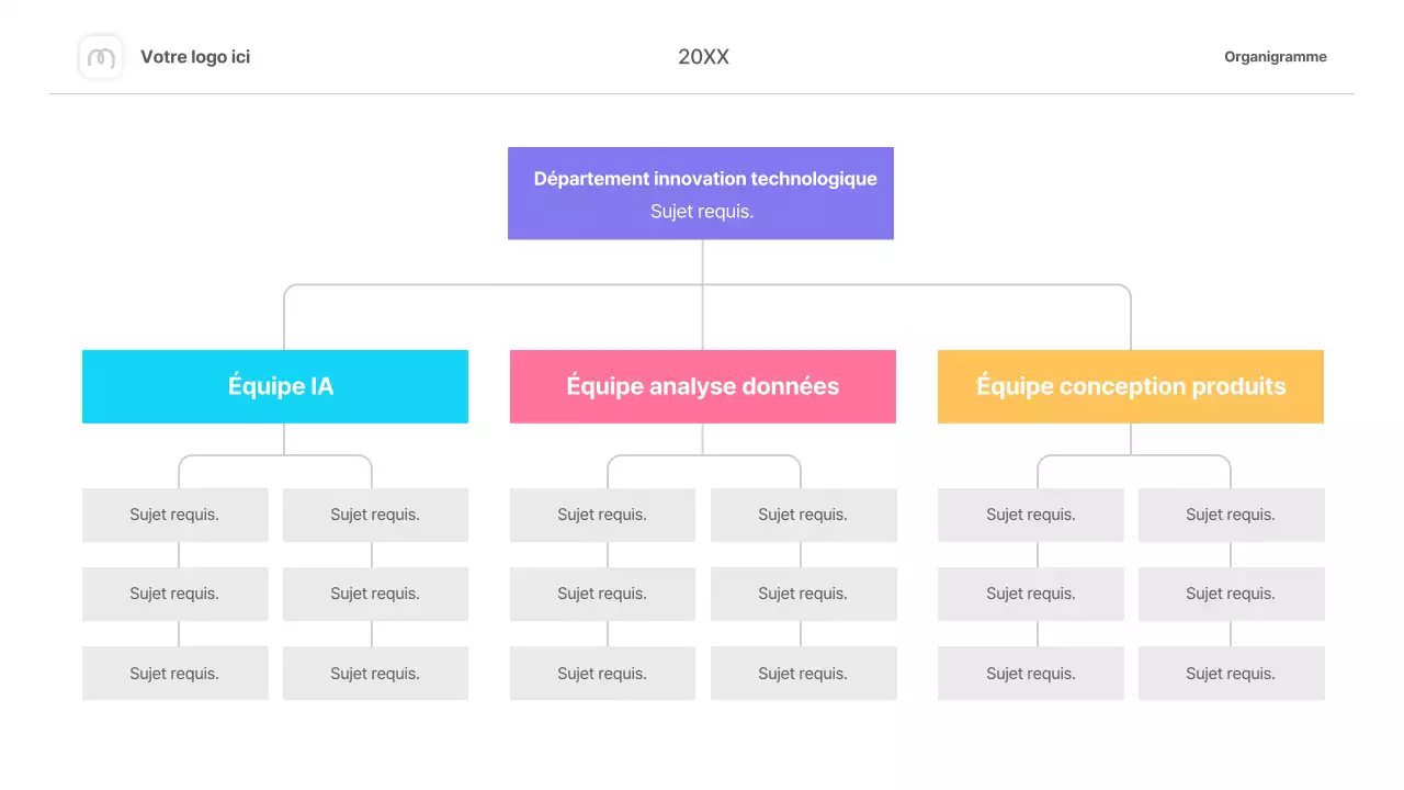 organigramme simple et coloré - infographie